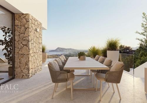 Terrasse mit Wahnsinnsblick auf Altea, Küste, Meer, Berge