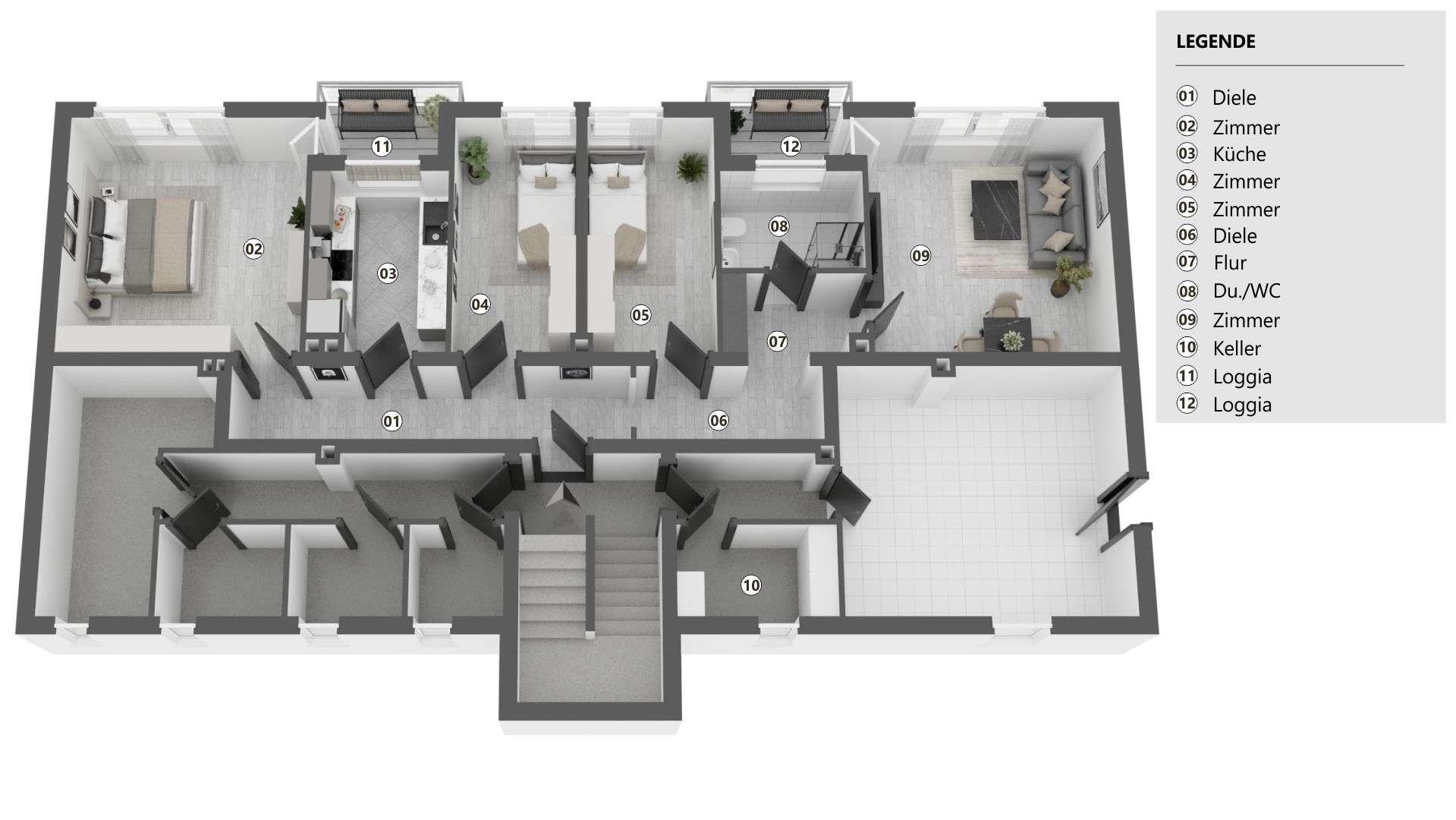 Grundriss Wohnung und Keller