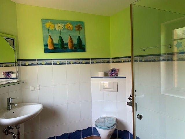 Geräumiges Gäste-WC mit Dusche  im EG