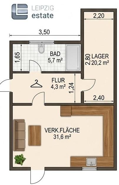 Grundrissskizze EG Laden