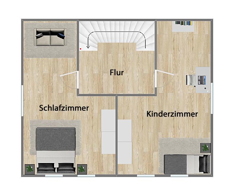Grundriss Obergeschoss (nicht maßstabsgetreu)