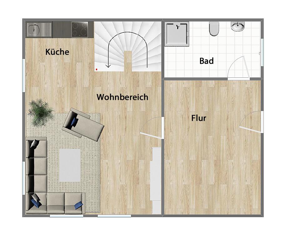 Grundriss Erdgeschoss (nicht maßstabsgetreu)