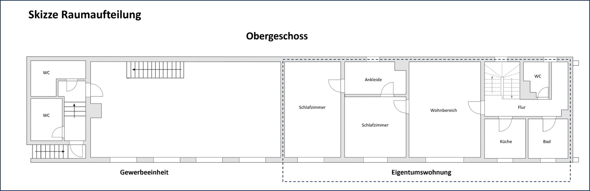 Skizze Raumaufteilung OG