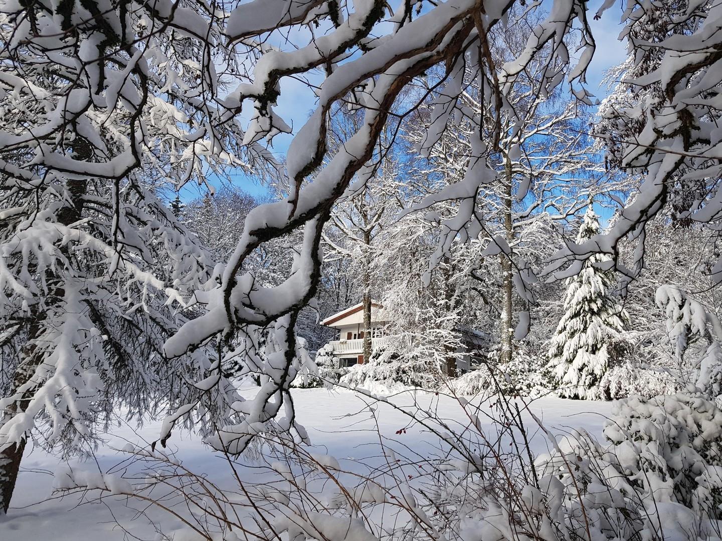 Wohnhaus im Winter
