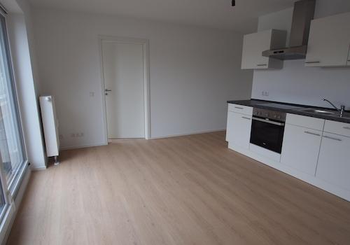 Wohnzimmer mit Einbauküche