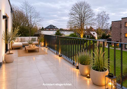 Dachterrasse virtuell eingerichtet