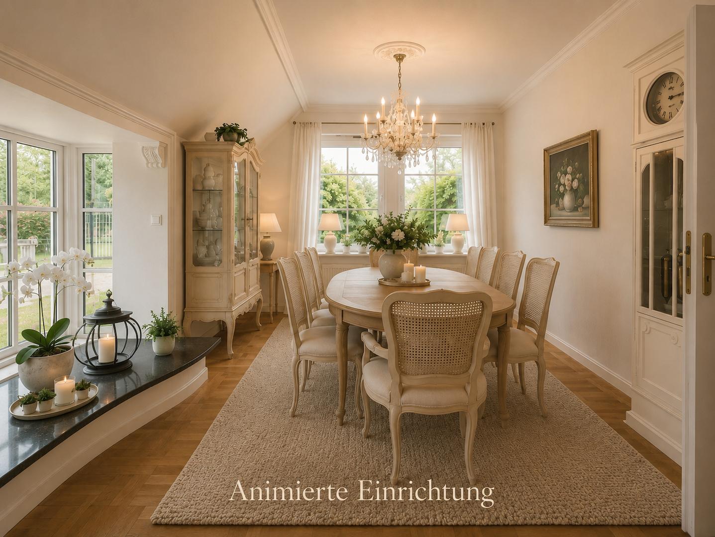 Essbereich virtuell eingerichtet