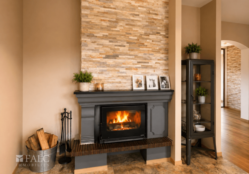 Wohnzimmer mit Kamin Haupthaus