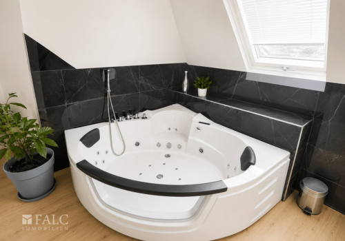 Doppel-Eckbadewanne mit Whirlpoolfunktion