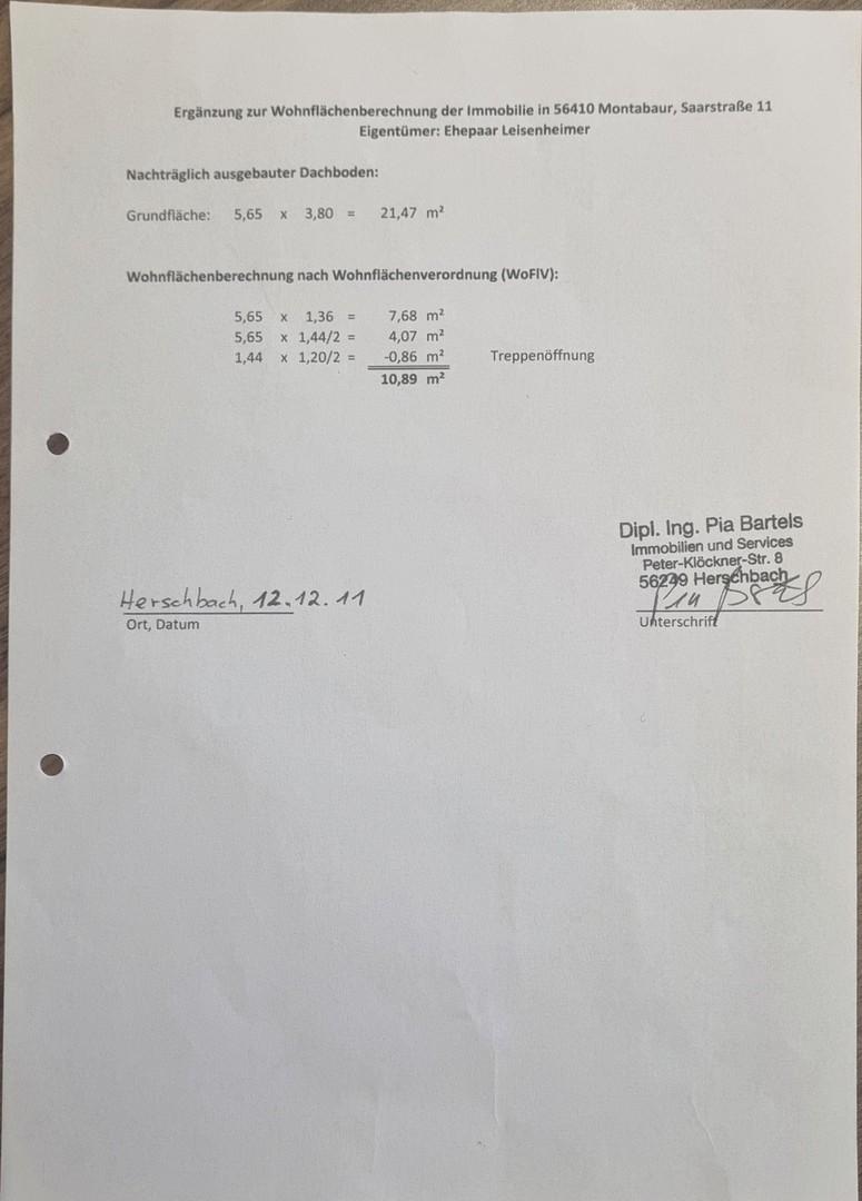Flächenberechnung Spitzboden