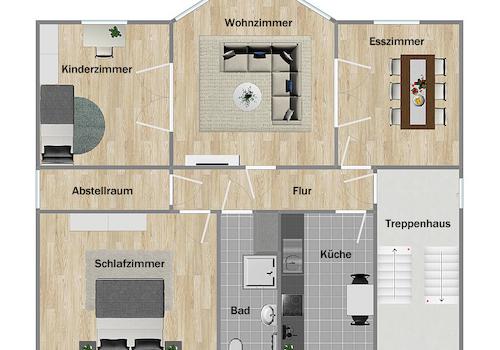 Grundriss Obergeschoss (nicht maßstabsgetreu)