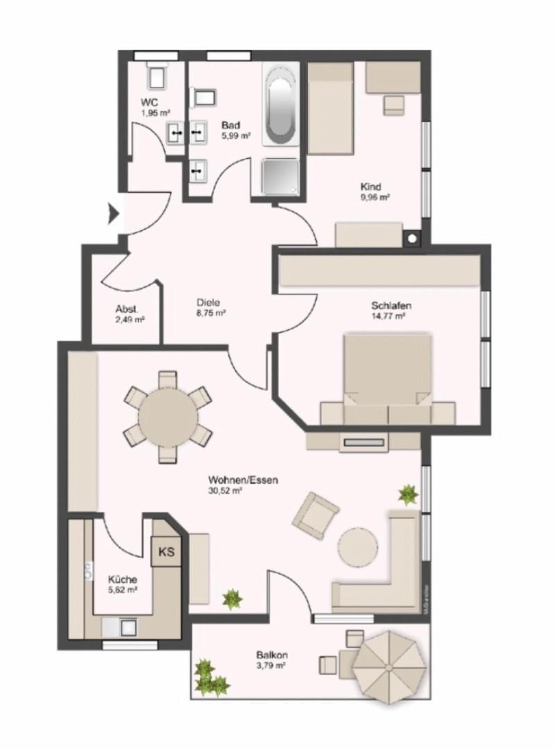 Grundriss der Wohnung