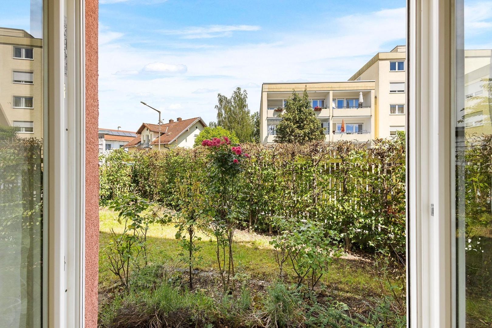 Blick auf Garten