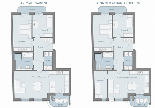 Option auf 4-Zimmer Wohnung