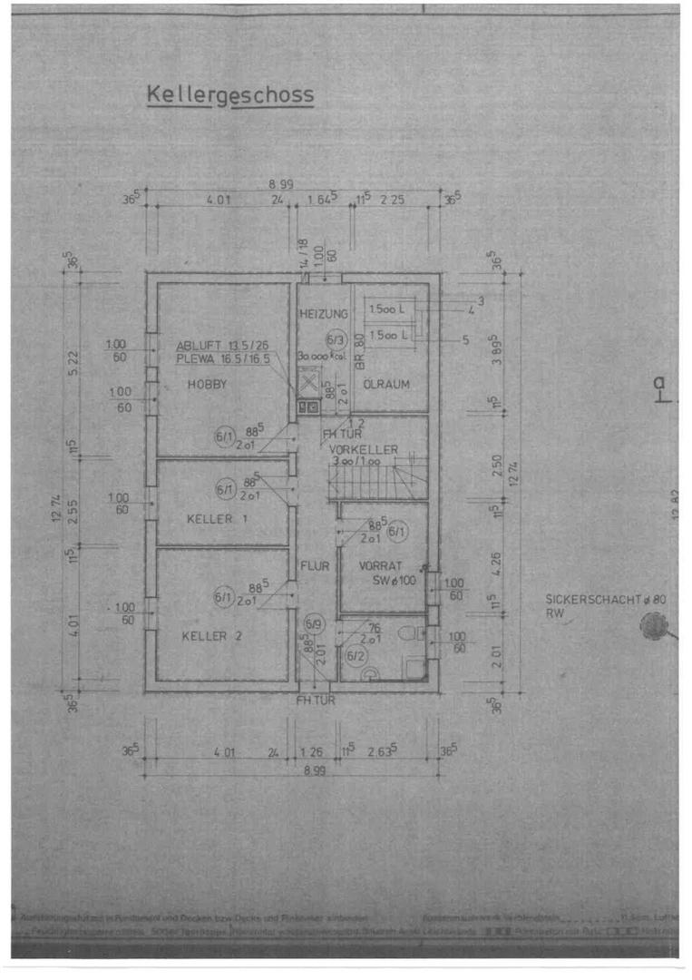 Grundriss Keller Nr. 15