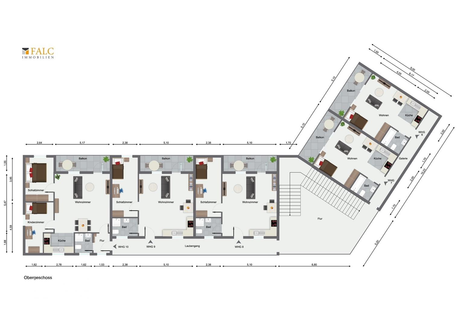 Grundriss Dachgeschoss 10 WE