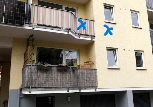 Außenansicht hinten markiert