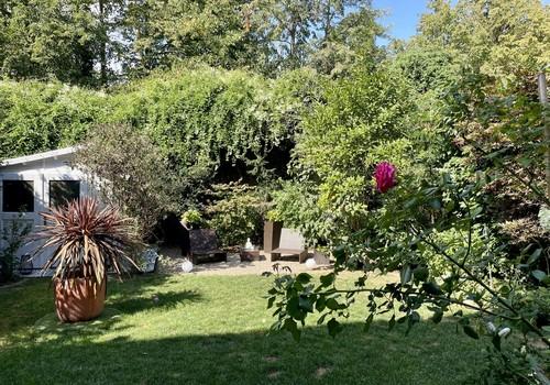 Garten mit Blick in den Wald