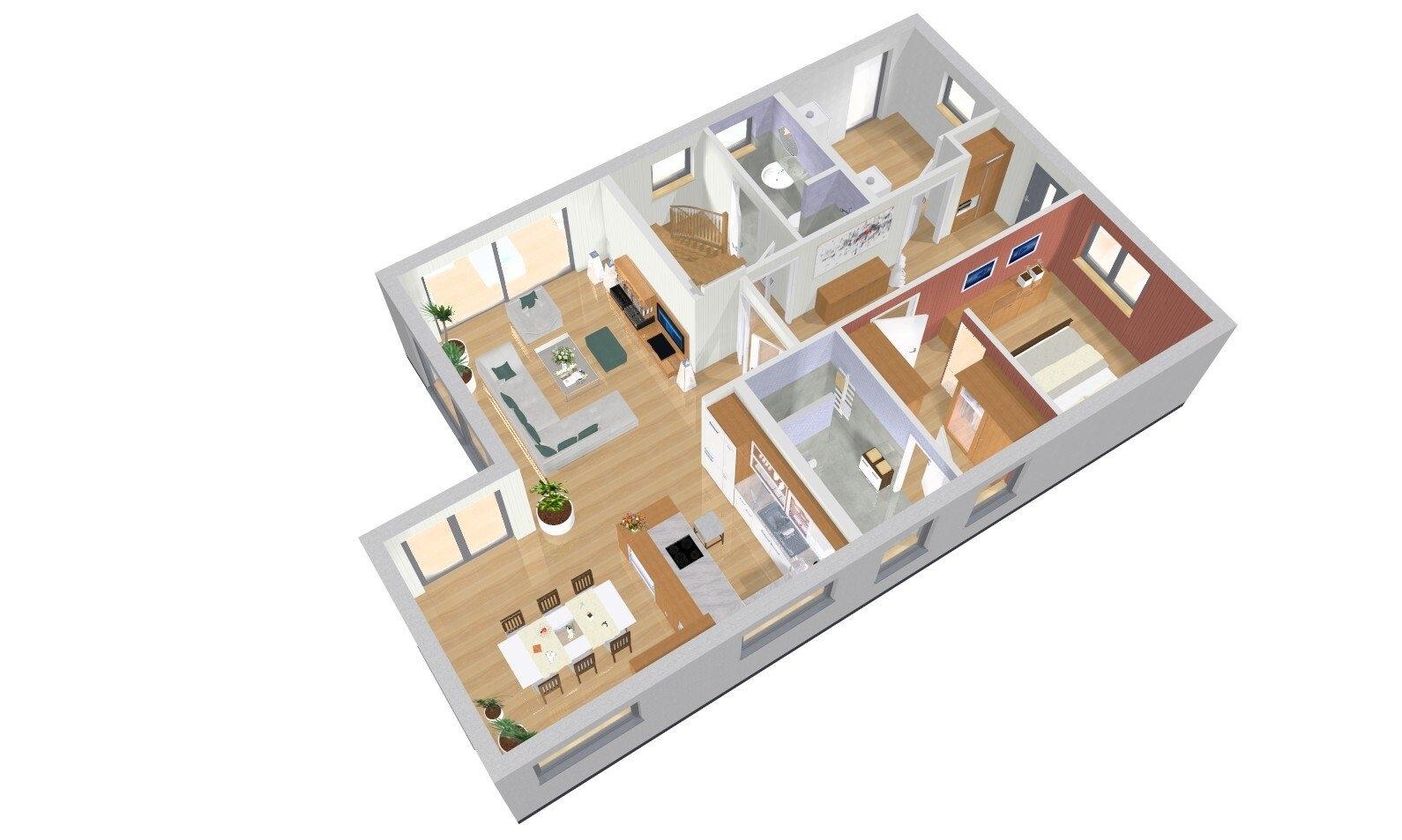 Großburgwedel BUNGALOW mit Raum für Büro oder Pflegekraft im DG III mit LOGGIA 3D-EG
