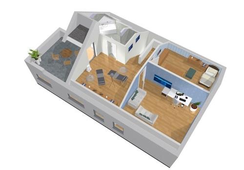 Großburgwedel BUNGALOW mit Raum für Büro oder Pflegekraft im DG III mit LOGGIA 3D-DG