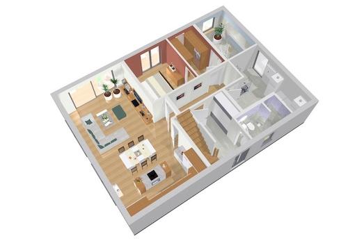 Großburgwedel BUNGALOW mit Raum für Büro oder Pflegekraft im DG mit integrierter LOGGIA 3D-EG