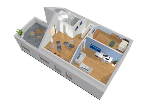 Großburgwedel BUNGALOW mit Raum für Büro oder Pflegekraft im DG III mit LOGGIA 3D-DG