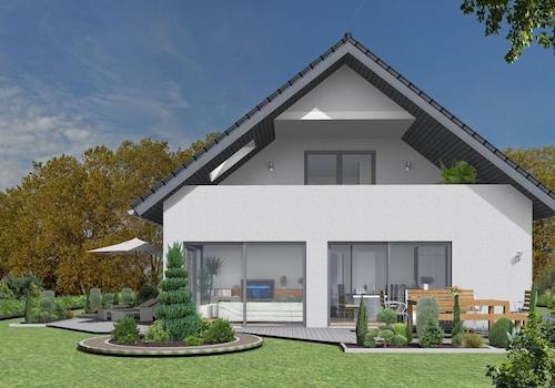 Großburgwedel BUNGALOW mit Raum für Büro oder Pflegekraft im DG mit integrierter LOGGIA 3D-Terrasse