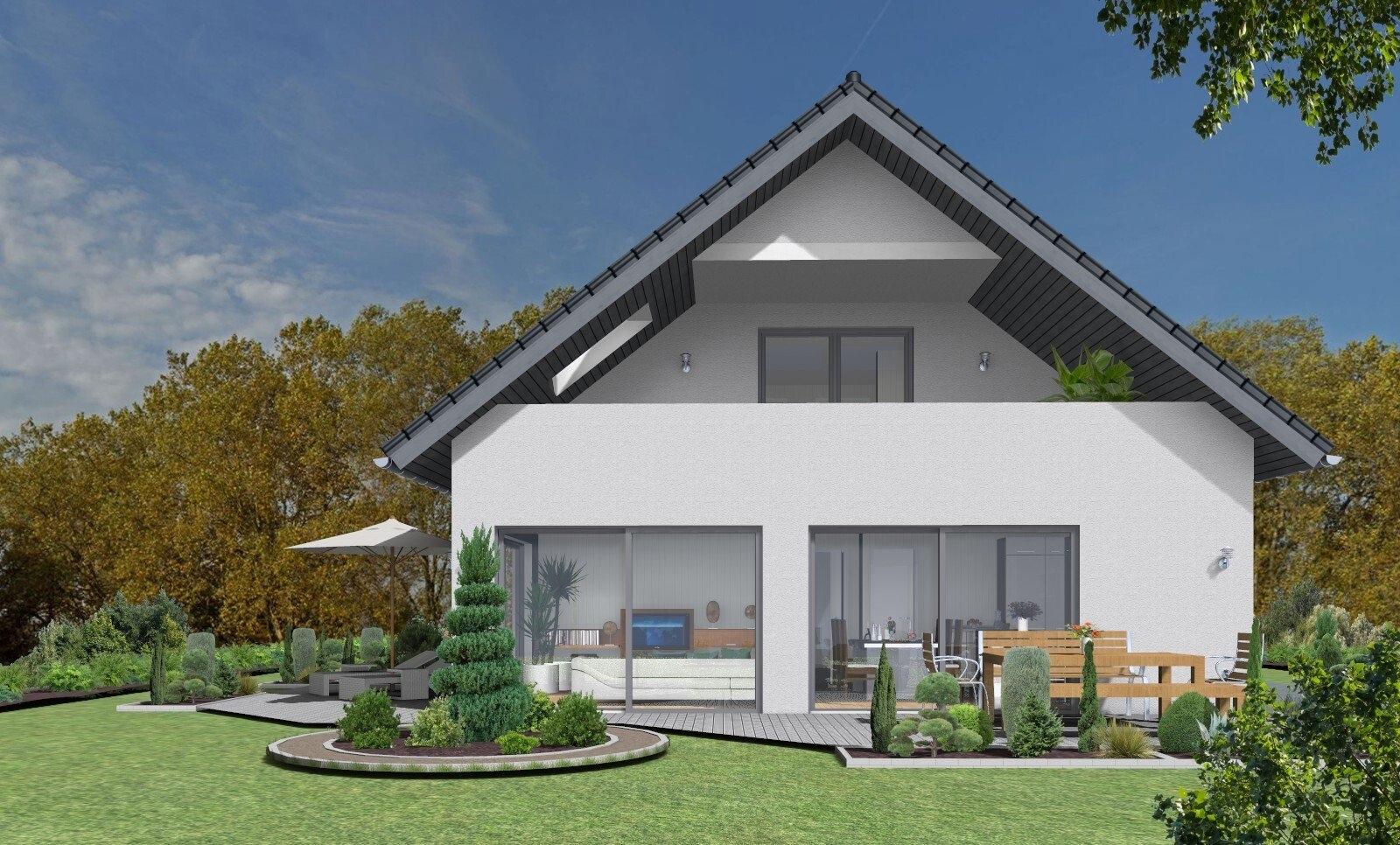 Großburgwedel BUNGALOW mit Raum für Büro oder Pflegekraft im DG mit integrierter LOGGIA 3D-Terrasse