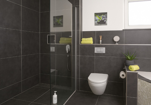begehbare Dusche im Bad