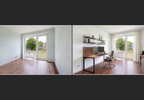 Arbeitszimmer Vorher-Nachher