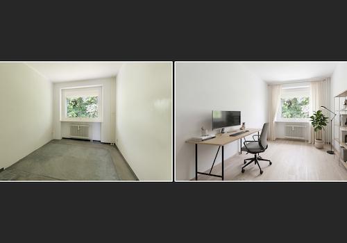 Arbeitszimmer Vorher-Nachher