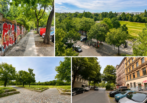 Weitblick über Park