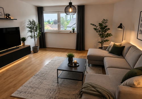 Wohnzimmer eingerichtet