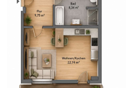 Grundriss WE57 - Schenkendorfstr. 16, 16a