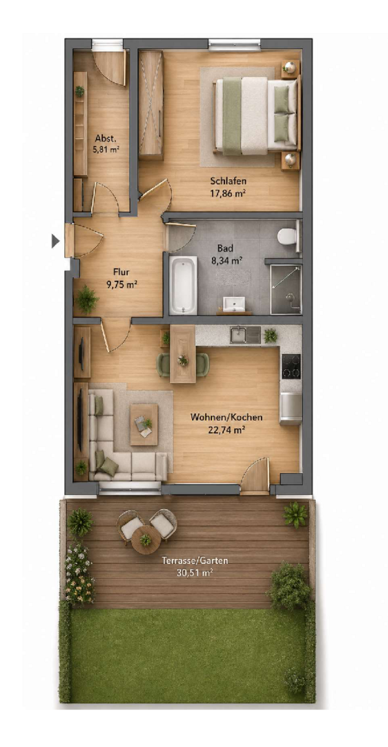 Grundriss WE57 - Schenkendorfstr. 16, 16a