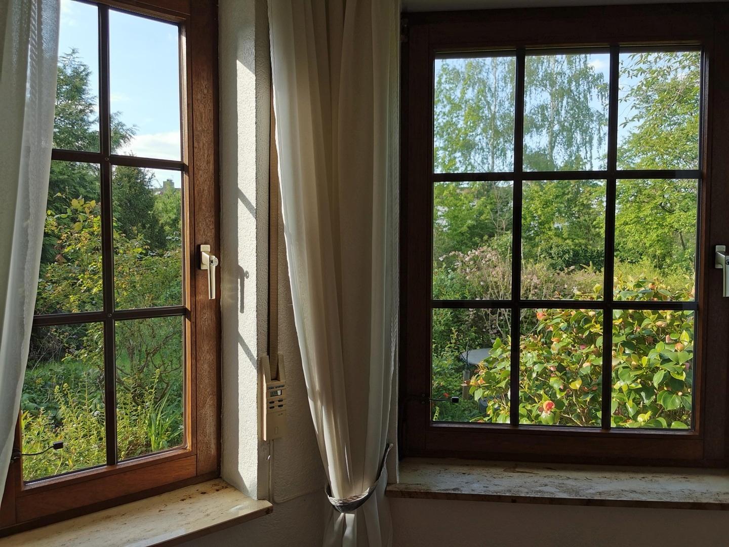 Gartenblick vom Ess-Erker aus