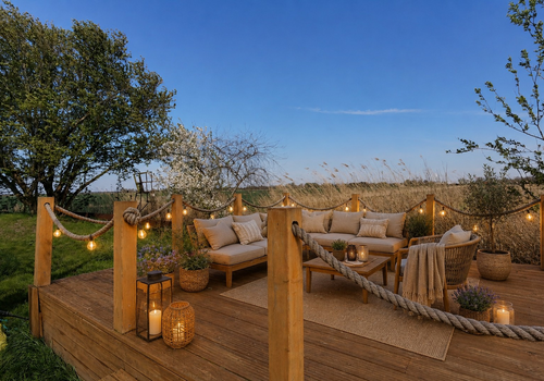 Terrasse 2 mit freiem Blick