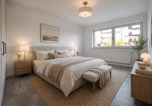 Schlafzimmer (Einrichtung KI-generiert)