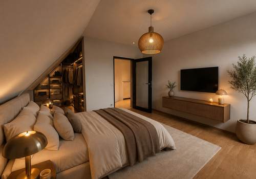 Schlafzimmer 1 KI eingerichet