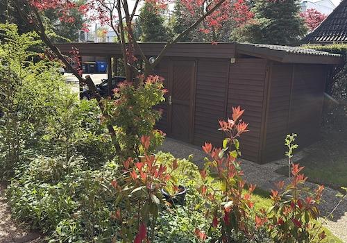 Blick auf Weg + Carport