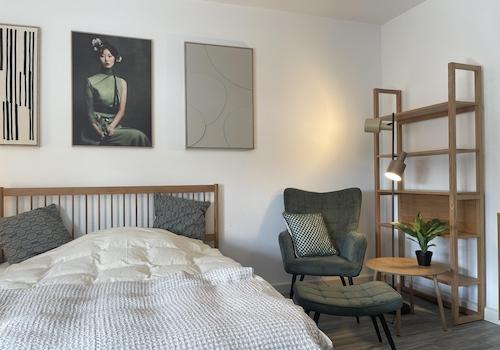 Bett und Sitzecke