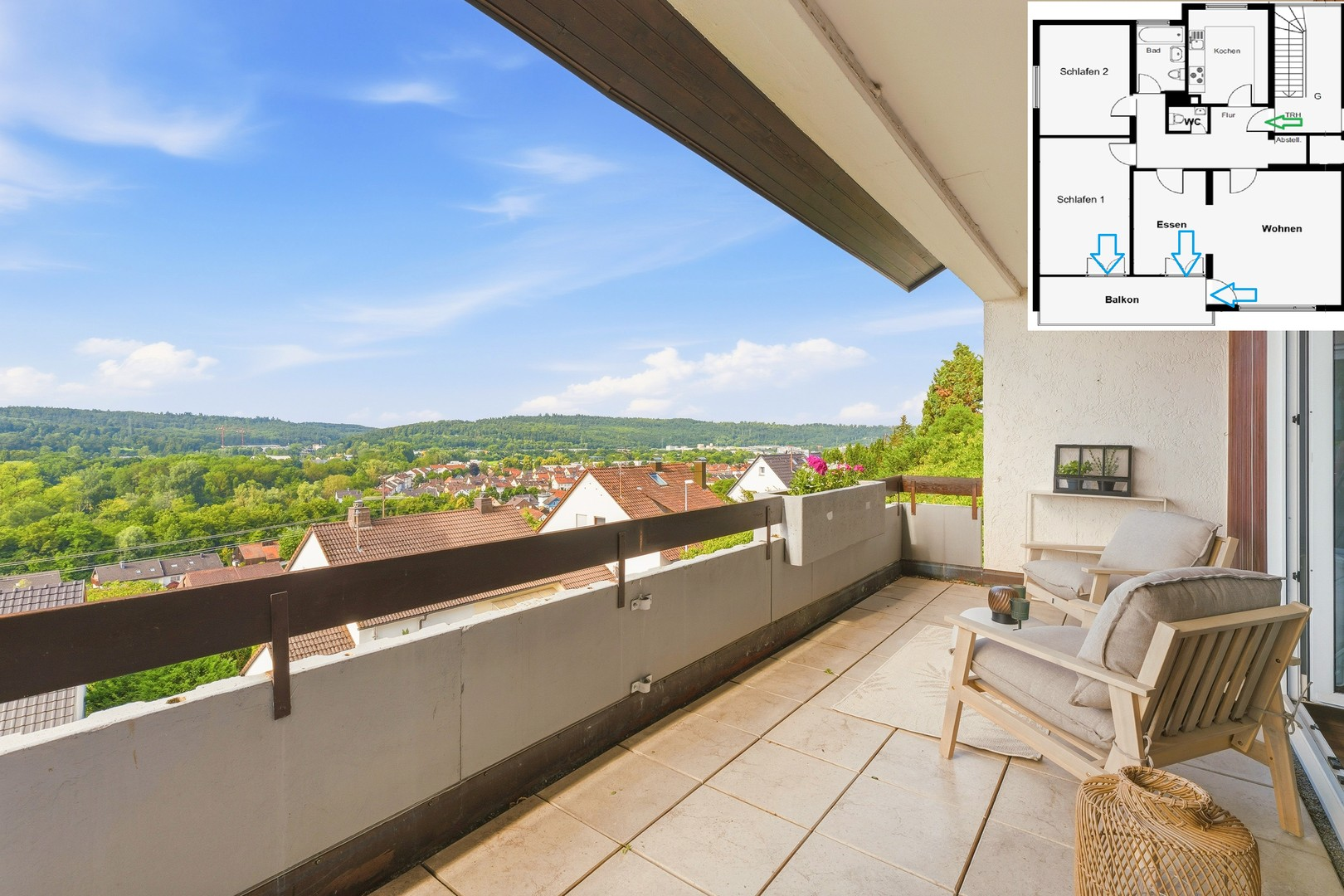 Sonnenbalkon mit Panoramablick