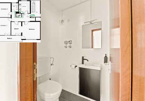 Gepflegtes separates Gäste WC