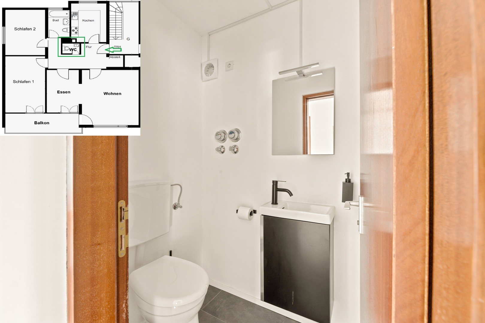 Gepflegtes separates Gäste WC