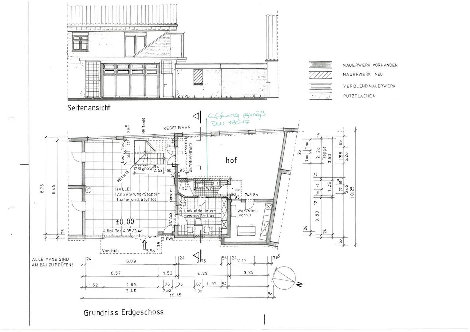 Grundriss EG Anbau Umkleideraum 2014