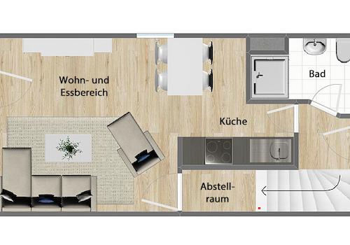 Grundriss Erdgeschoss (nicht maßstabsgetreu)