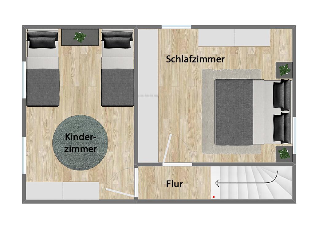 Grundriss Dachgeschoss (nicht maßstabsgetreu)