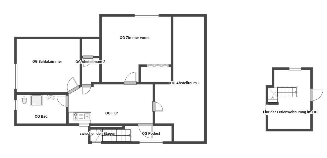 1. Etage - unverbindliche Raumdarstellung
