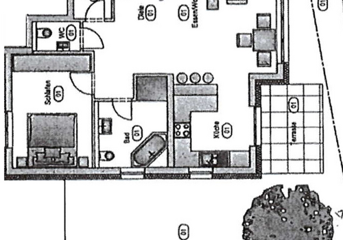 Grundriss mit Garten