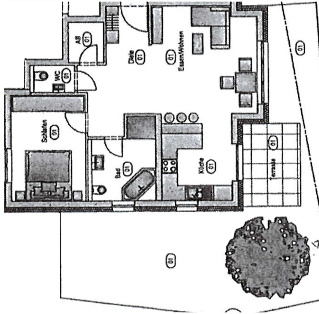 Grundriss mit Garten